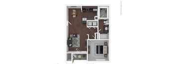 The Creek Floor Plan at Woodbridge Villas Apartments, Texas