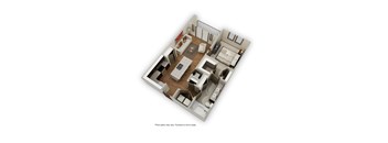 a rendering of a 3d floor plan of a house
