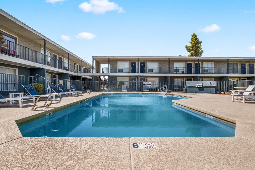 the swimming pool at our apartments
