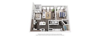 a 1 bedroom floorplan is shown with a bathroom