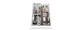 a 1 bedroom floor plan  villas at spring creek apartments