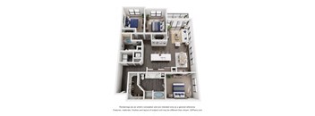 the outlook floor plan  1 bedroom  1199 square feet