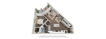 this is a 3d floor plan of a 1 bedroom apartment at the biltmore apartments