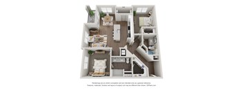 bedroom floor plan at the approach at summit park apartments in hendersonville, nc