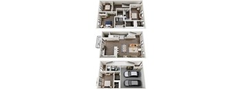 A set of four images showing different floor plans of a house.