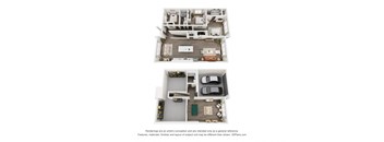 a floor plan and a 3d floor plan of a house