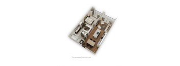 3d floor plan of a 2100 sq ft apartment