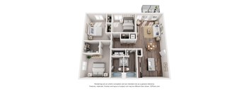 a 3d floor plan of a bedroom with a bathroom