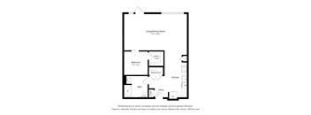 a floor plan of a unit with a bedroom and a living room