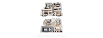 a comparison of a 1 bedroom floor plan and a 2100 sqft apartment