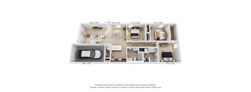 a floor plan of a 3 bedroom apartment