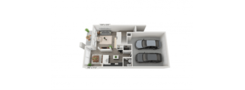 a floor plan of a 1 bedroom 1190 sqft house