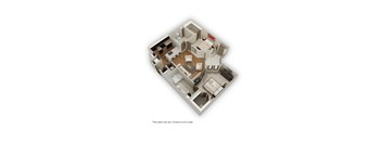 3d floor plan of a small apartment