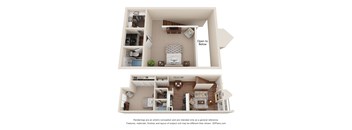 a stylized floor plan of an apartment