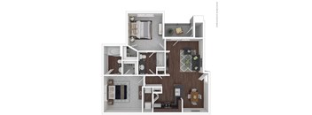 The Park Floor Plan at Woodbridge Villas Apartments, Texas, 75048