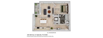 a 1 bedroom floor plan  460 sq ft