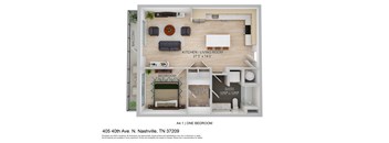a 1 bedroom floor plan