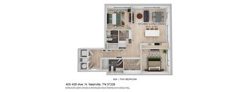 this is a 3d floor plan of a 2100 sq ft