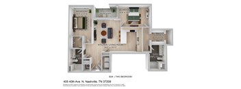 this is a 3d floor plan of a 2100 sq ft