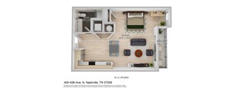 a 1 bedroom floor plan