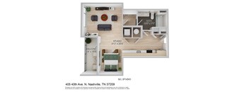 a 1 bedroom floor plan  2100 sq ft