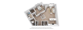 3d floor plan of the a9 unit