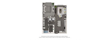 this is a 3d floor plan of a 2100 sq ft apartment