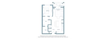 One bedroom floorplan