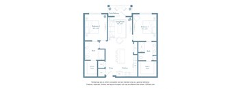Two bedroom B1 floorplan