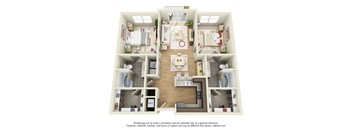 a 3 bedroom apartment floor plan is shown in this illustration