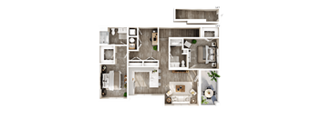 a floor plan of a bedroom with a bathroom and a living room