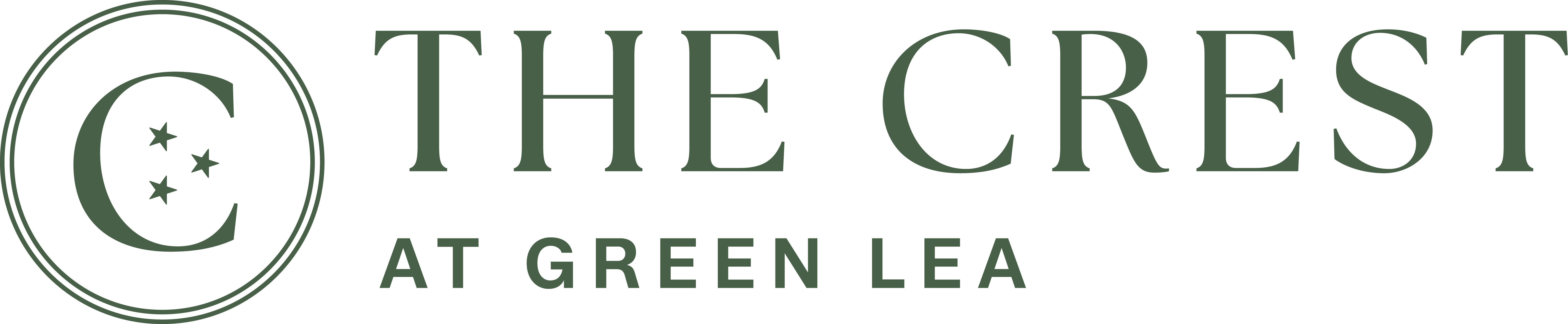 The logo of The Crest at Green Lea.
