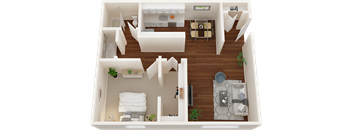 Enclave at Tiber Station Apartments 1 Bedroom Floorplan