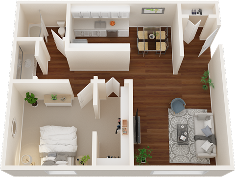 Enclave at Tiber Station Apartments 1 Bedroom Floorplan