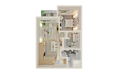 a bedroom floorplan of a 555 sq ft apartment