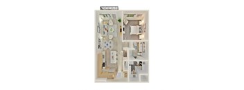 a bedroom floorplan of a 555 sq ft apartment
