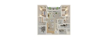 a floor plan of a house with a bedroom and a living room