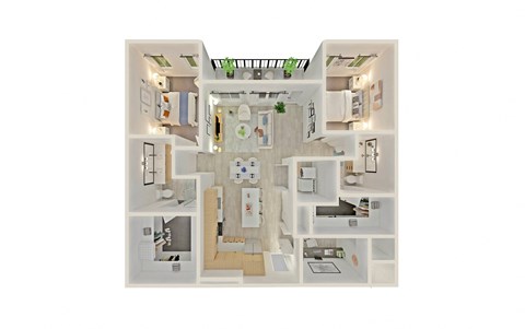 a floor plan of a house with a bedroom and a living room