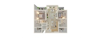 a floor plan of a house with a bedroom and a living room