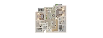 a floor plan of a house with a bedroom and a living room