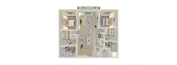 a bedroom floorplan of a 1 bedroom192 sq ft apartment
