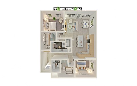 a floor plan of a house with a bedroom and a living room