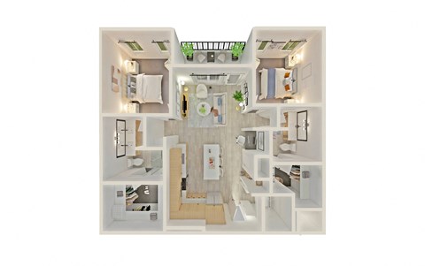 a floor plan of a house with a bedroom and a living room