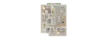 a floor plan of a bedroom apartment