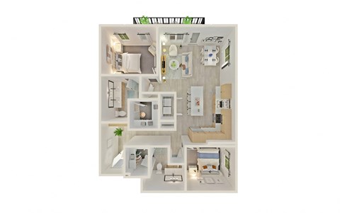 a floor plan of a bedroom apartment