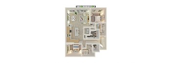 a floor plan of a house with a bedroom and a living room