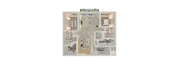 a floor plan of a house with a bedroom and a living room