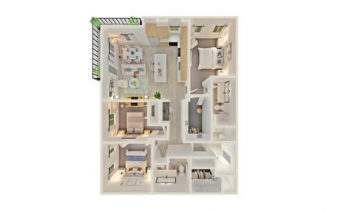 a floor plan of a house with a bedroom and a living room