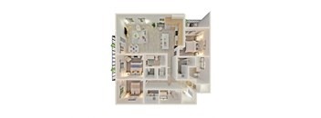 a floor plan of a house with a bedroom and a living room
