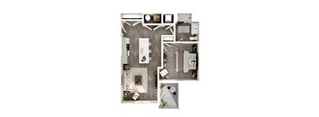 a 1 bedroom floor plan  the residences atmask
